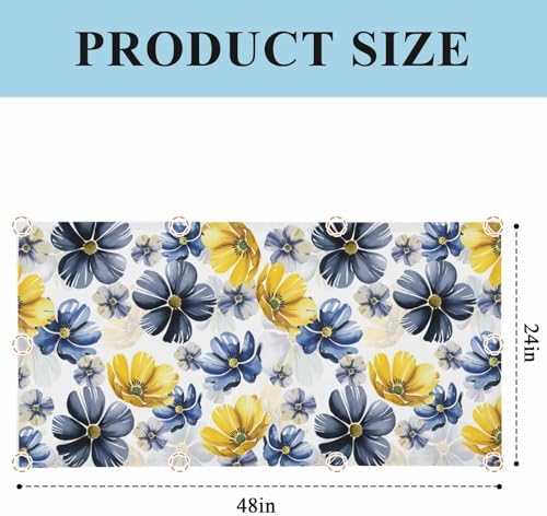 Ombre Flower Magnetic Fluorescent Light Covers for Ceiling Lights 2 x 4 Feet,Watercolor Yellow Purple Blue Green Floral Office Classroom Kitchen Drop Ceiling Light Covers Filters Shade Panel 1 Pack