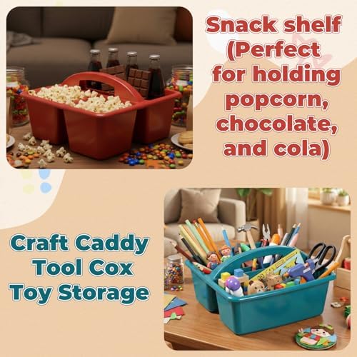 Kathfly 12 Pack Classroom Caddy Organizer with Handle Bulk, Deep Color