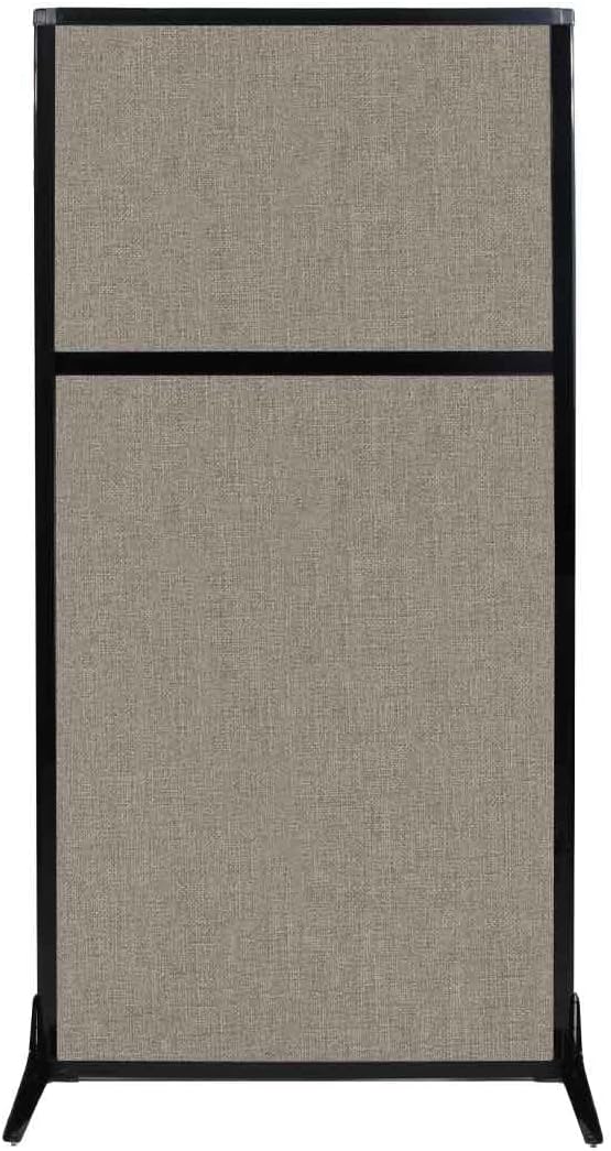 Versare Workstation Partition | Portable Wall Divider | Modern Office Cubicle | Free Standing Privacy Screen | Flexible Work Space | 33" x 70" Warm Pebble Fabric Panels