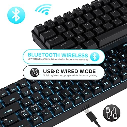 RK ROYAL KLUDGE RK68 Wireless Hot Swappable 65% Mechanical Keyboard Gaming