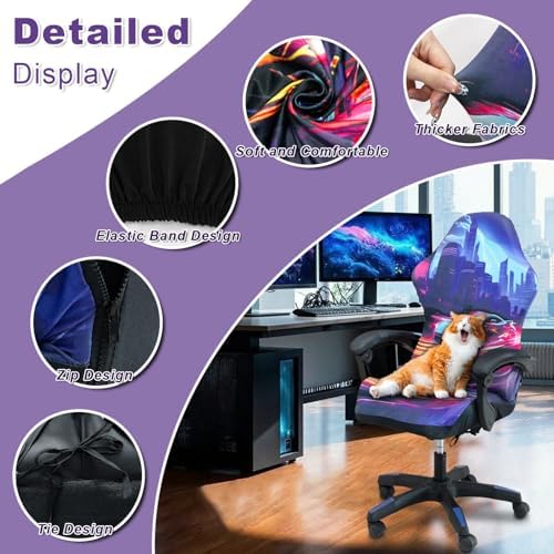 Gaming Chair Covers, 3D Printing One-piece Fit Cat Scratch Proof