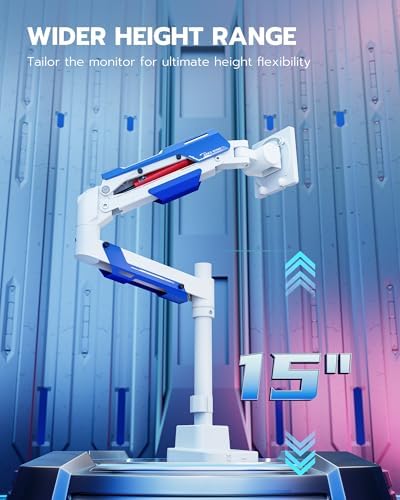 ARES WING Ultrawide Monitor Arm, White, 24 to 57 Inch Screen