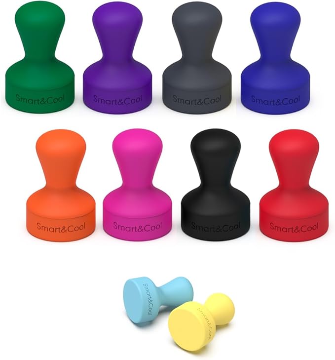 SMART&COOL Silicone Anti Scratch Push Pin Refrigerator Magnets, Thumbtack Magnets for Fridge, Dry Erase Board, Whiteboard, Office, Classroom, School (10 Pack, Multi)
