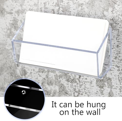 Eersida 32 Pcs Acrylic Business Card Holder for Wall Mount or Place on Desk