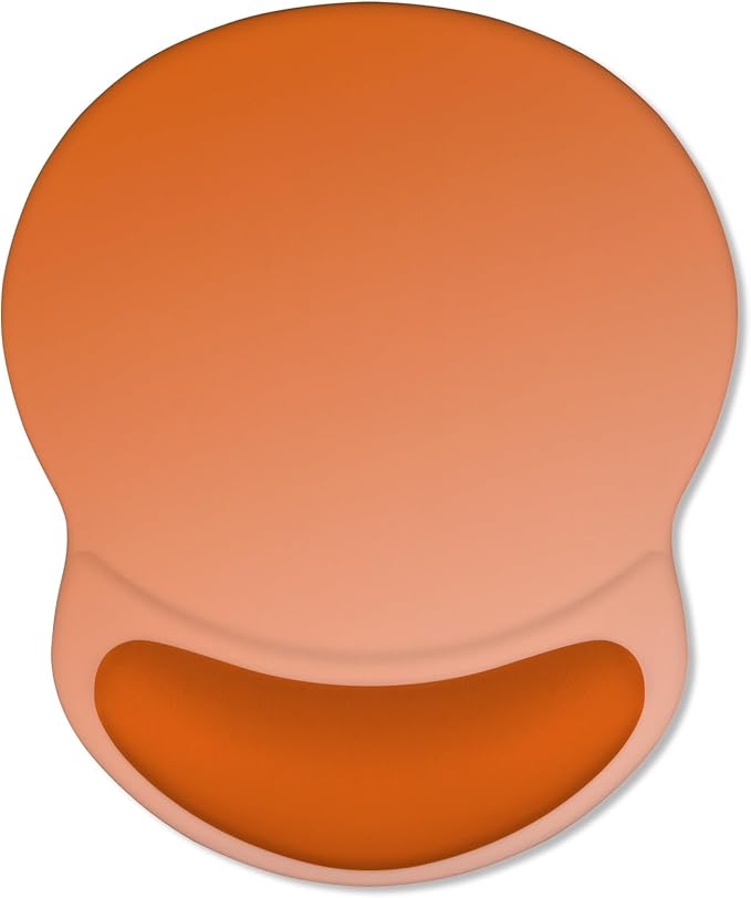 ITNRSIIET Ergonomic Mouse Pad with Comfort Gel Wrist Rest, Non-Slip PU Base, Smooth Textured Surface, Reduces Hand Fatigue & Wrist Pain, 8.7 x 7.2 Inch for Office Gaming Home, Peach Gradient