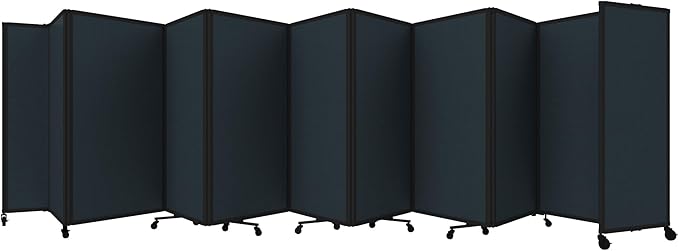 Versare Room Divider 360 Portable Wall Partition | Folding Panels | Large Freestanding Divider | Locking Wheels | Temporary Room Separator
