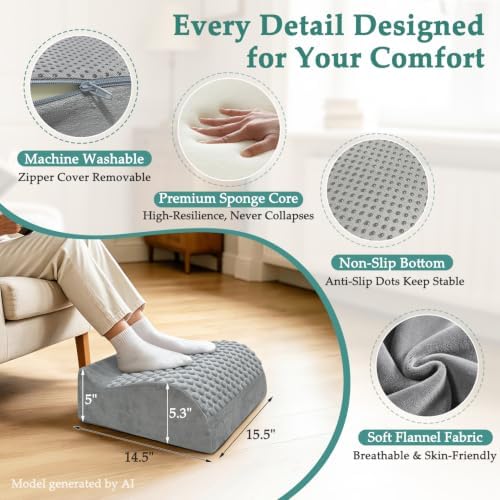 Foot Rest for Under Desk at Work, Ergonomic Office Foot Stool Footrest
