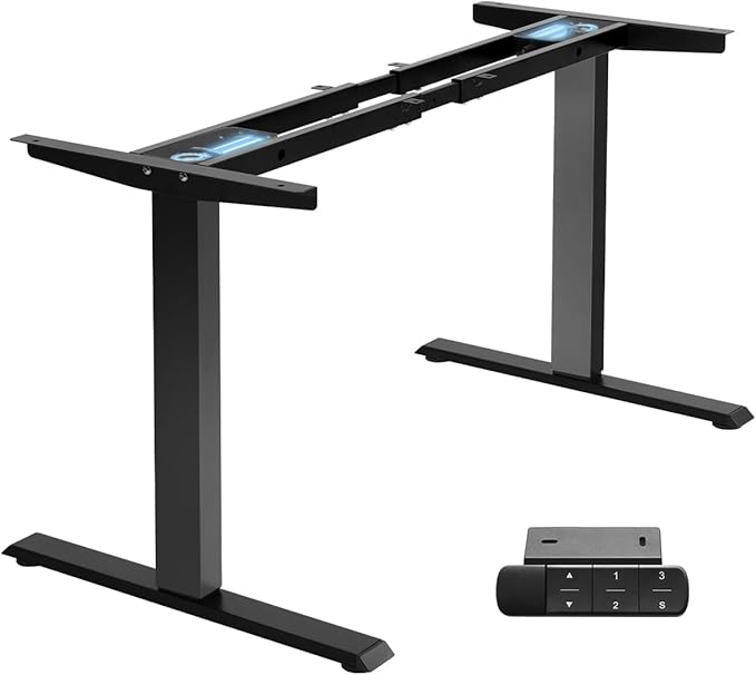 TOPSKY Dual Motor Electric Adjustable Standing for up to 70.8”x31.5” Table Tops, 225 lbs Weight Capacity, Computer Desk for Home and Office (Black Frame only)