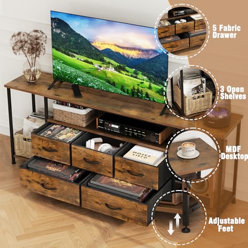 TV Stand for TVs Up to 75 Inch, Rustic Brown