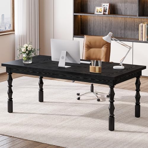 Tribesigns Large Black Executive Office Desk, 62.2" Farmhouse Computer Desk