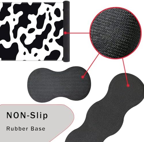 Keyboard Wrist Rest and Mouse Pad with Wrist Support Set Ergonomic Coaster,Memory Foam,Easy Typing Pain Relief,Large XL Desk Mat 31.5"x 11.8",Cute Cow Print