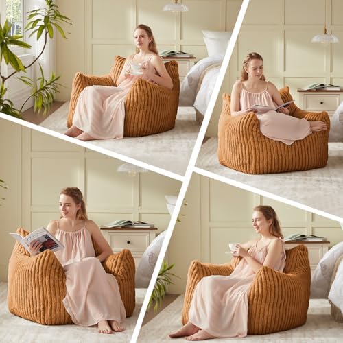 Achicsofar Bean Bag Chair for Adults Teens, Comfy Faux Fur Beanbag Armchair