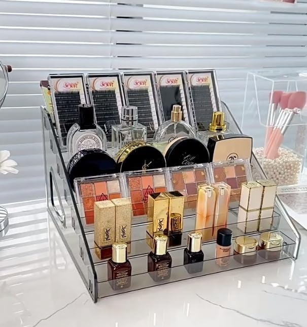 Pero Pero Nail Polish 7-Tiers Organizer Acrylic Display Rack for Nail Polish Holder Sunglasses Organizer Essential Oils Holder Clear Eyeglasses Display Case Makeup Organizer