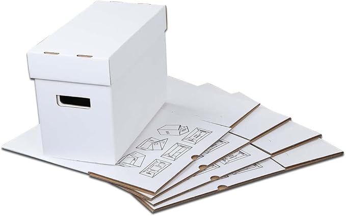 ANDPLAY 5 Pcs Comic Book Storage Boxes With Lids Short Holds 150-175 Comics Collapsible and Stackable Comic Short Box Moistureproof Comic Box