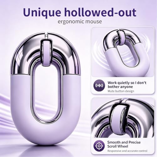 Bluetooth Mouse for Laptop Donut Purple Wireless Mouse, Rechargeable