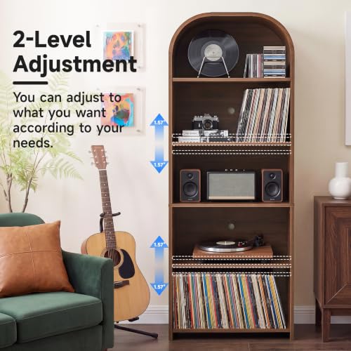 63'' Tall Record Player Stand, 5 Tier Large Record Player Storage Cabinet