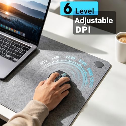JOYACCESS Wireless Bluetooth Mouse, Rechargeable Wireless Mouse with LED, Three Mode Bluetooth, 2.4G & Wired, Silent, Wireless Ergonomic Mouse for Laptop, PC, MacBook, iPad, Tablet (Black)