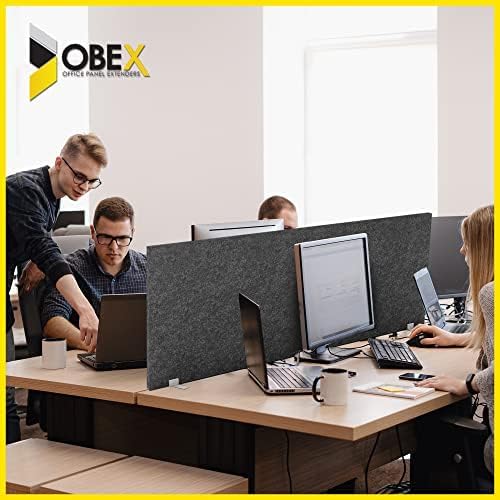 OBEX Free Standing Desk PET Privacy Screen, Table Top Home & Office Furniture Partitions and Dividers, Portable Workstation Freestanding Panels, 24" x 66" Shadow