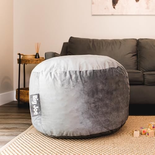 Big Joe Fuf 2.5Ft Foam Kids Bean Bag Chair, Ages 3+, Gray Plush