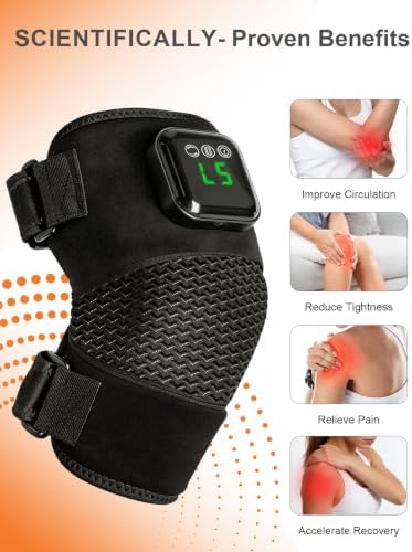 Red Light Therapy Knee Brace: Cordless Vibration Knee Massager for Pain Relief with Heat, Rechargeable Near Infrared Light Device 660nm & 850nm for Knee Shoulder Elbow, Birthday Gift for Dad/Mom