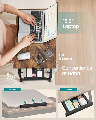 SONGMICS Bed Laptop Desk, Folding Bed Table Adjustable Angle and Height