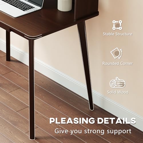 IOTXY Small Writing Desk with Hutch - 39.4" Work Computer Study Table