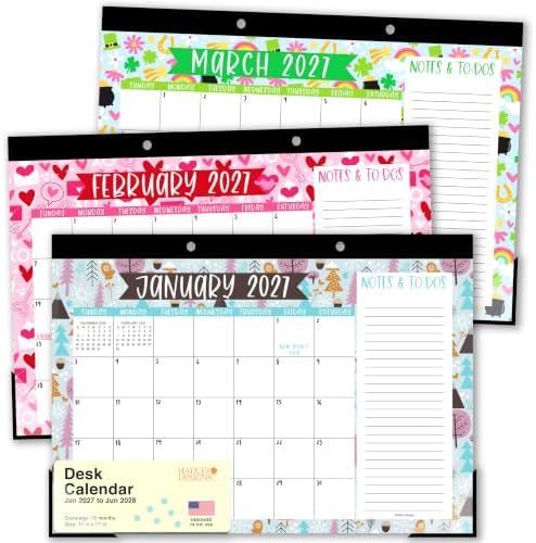 Large Desk Calendar 2027 - Desktop Calendar 2027-2028
