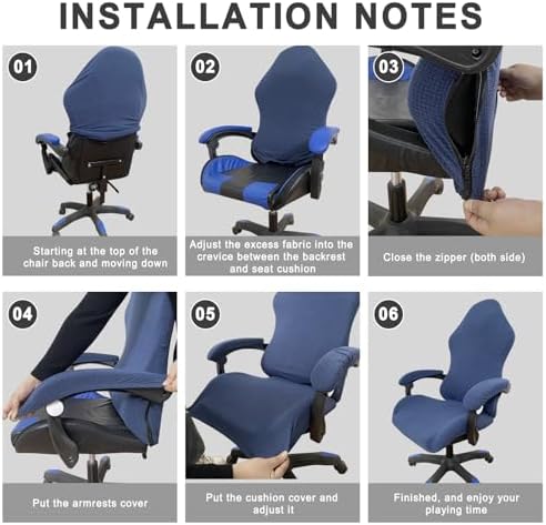 Gaming Chair Cover Game Chair Cover for Reclining Rotating Chair, White