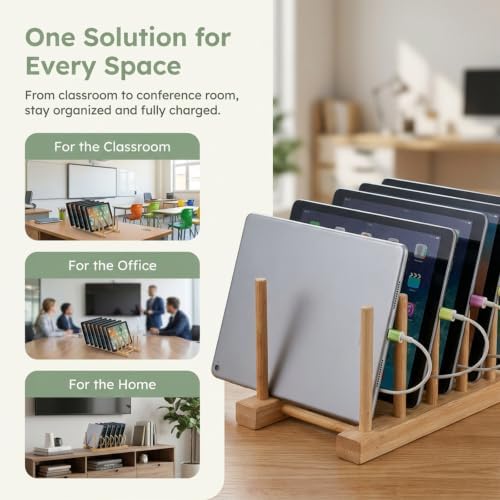 3Pack Multi Device Laptop Charging Station Classroom Organizer Storage Rack