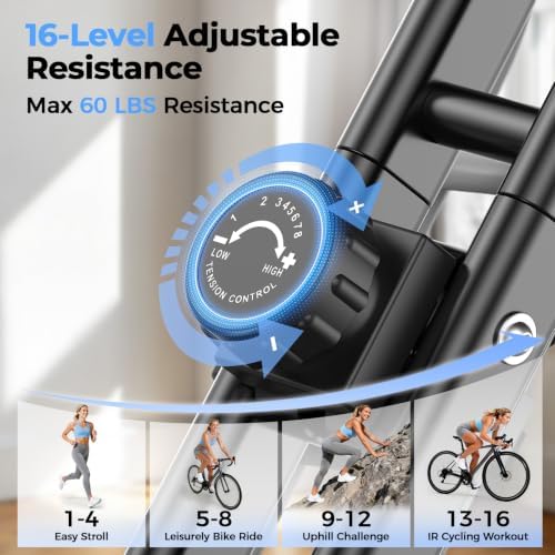 PLENY Folding Exercise Bike, 5 IN 1 Indoor Stationary Bikes for Home