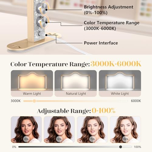 Yokilly Arc Half Moon Light: 34" Shadow-Free Large Nail Light for Desk