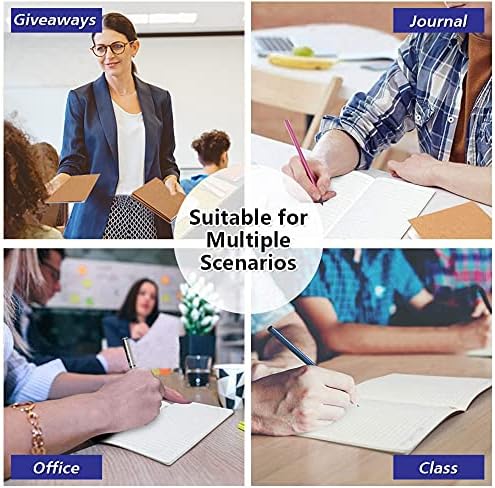 feela 8 Pack A5 Kraft Notebooks, 60 Lined Blank Pages Travel Journal Bulk, Soft Cover Notebooks for Women Girls Students, Making Plans Writing Memos Office School Supplies, 8.3 X 5.5 in
