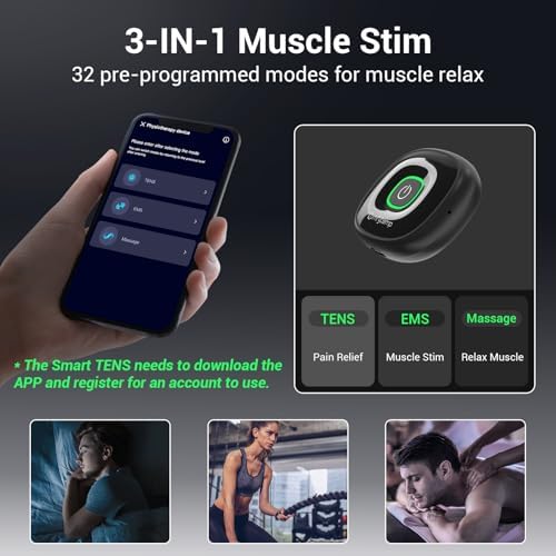 Comfytemp Wireless TENS Unit Muscle Stimulator with APP, FSA Eligible Smart Dual Host HSA TENS Machine for Pain Relief, EMS Device with 32 Modes, Pulse Muscle Massager for Back Shoulder Sciatica K6108