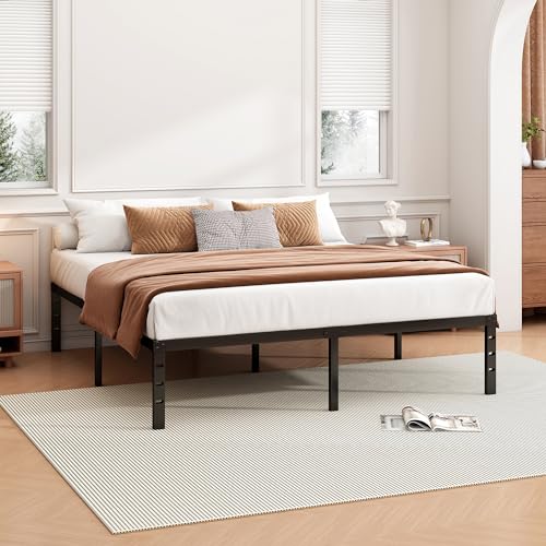 18 Inch King Bed Frame, Under Bed Storage, Black