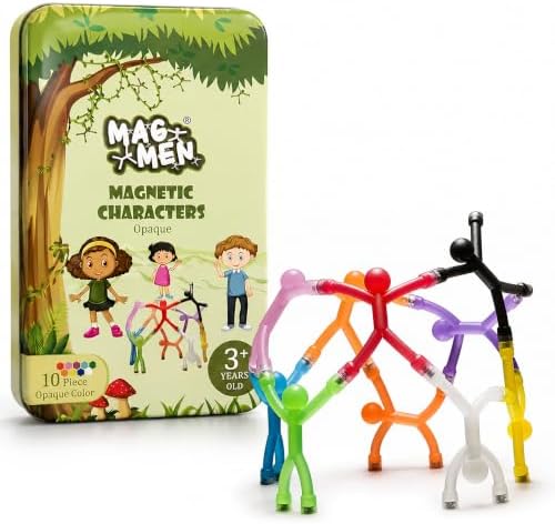 MAGMEN Magnetic Fidget Figures | Travel Toys for Kids (10-Piece Opaque)