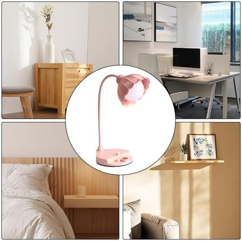Bedside Table Lamp Gooseneck Dimmable Non-Glare Cute