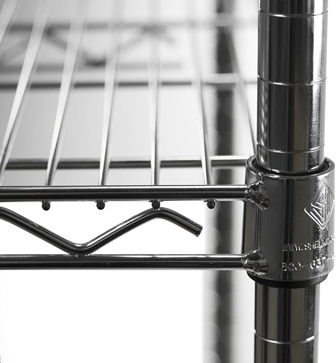 Shelving Inc. 8" d x 8" w Chrome Wire Shelving with 3 Tier Shelves, Weight Capacity 800lbs Per Shelf