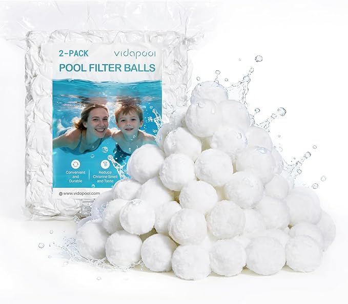 9.2 lbs Pool Filter Balls for Sand Filters, Reusable White Filter Media Balls for All Sand Filter Systems, Efficient & Lightweight Pool Sand Filter Balls, Replaces 300 lbs Pool Filter Sand