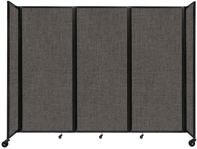 Versare Room Divider 360 Portable Wall Partition | Folding Panels | Large Freestanding Divider | Locking Wheels | Temporary Room Separator