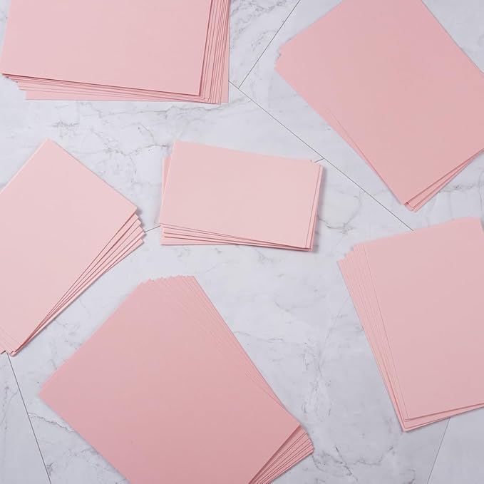 50 Sheets Blank Cardstock Paper 250 GSM Thick Heavy Cards Stock for DIY Art Projects, Card Making, Postcards, Greeting Cards, Birthday Party, Wedding Invitation (Pink, 4x6 inches)