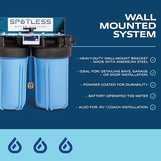 Spotless Water Systems - DIW-10B, W/Integrated Bypass | Simple Window, Solar Panel, RV & Car Wash System, Works for All Vehicles, Motorcycles, Bikes, Boats, Planes, Yachts, Towel Drying Eliminated