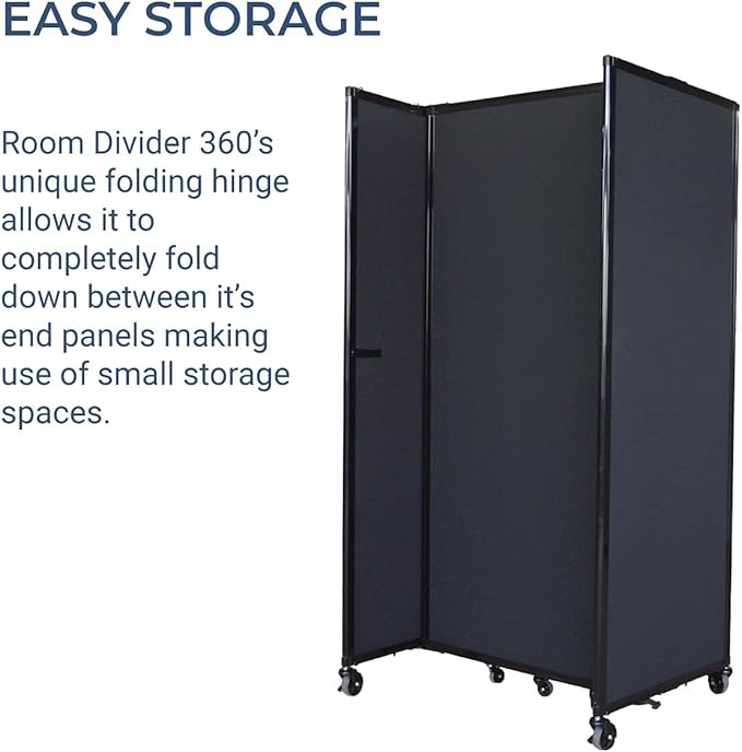 Versare Straightwall Sliding Portable Wall Partition | Freestanding Office Dividers | Locking Wheels | Temporary Room Separator | 11'3'' Wide x 7'6'' Tall Red Fabric Panels