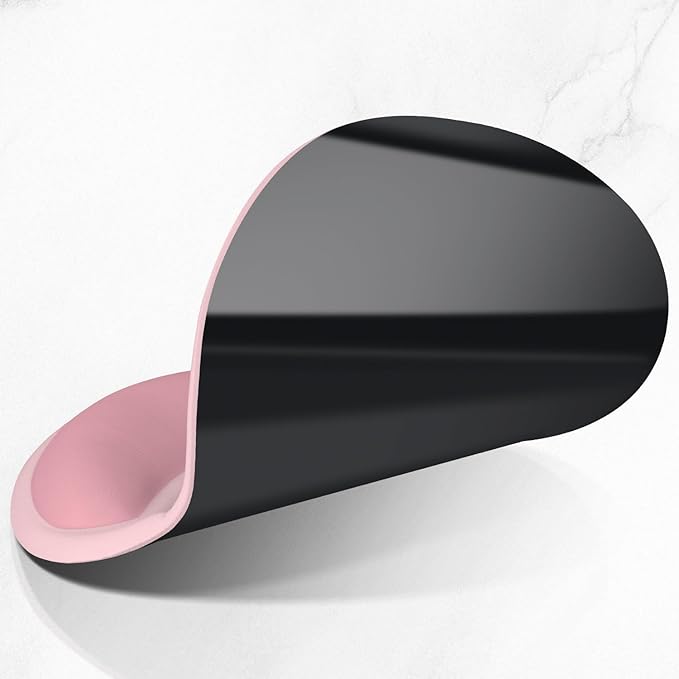 ITNRSIIET Ergonomic Mouse Pad with Comfort Gel Wrist Rest, Non-Slip PU Base, Smooth Textured Surface, Reduces Hand Fatigue & Wrist Pain, 8.7 x 7.2 Inch for Office Gaming Home, Pink Accent