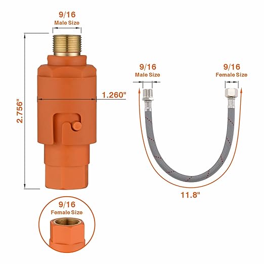 RULIA, Water Filter Pieces, Impurity Filter Attachment, Household Water Pre Filtration with Extension Hose, Reusable Sink Water Filter, 2 Piece, RB2029