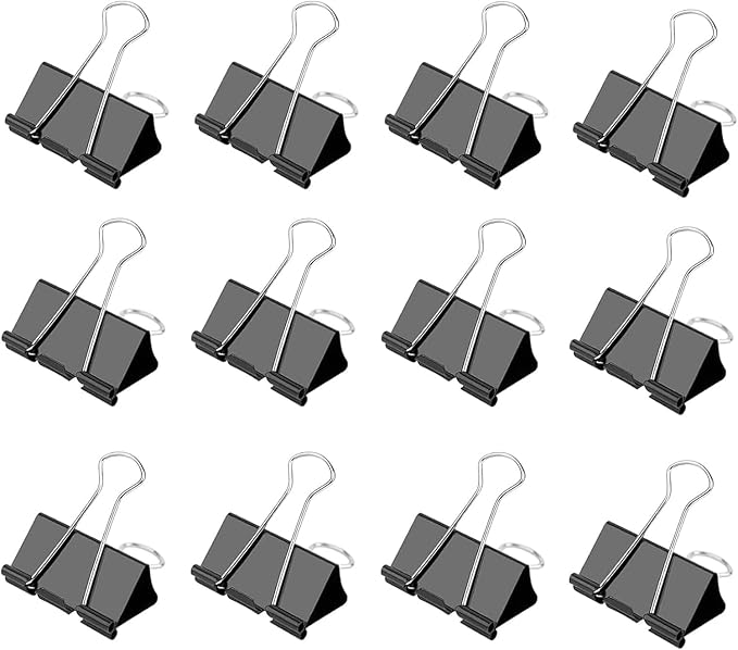 Ufmarine Small Binder Clips 1 Inch Length, (72 Pcs) Small Paper Clips for Office