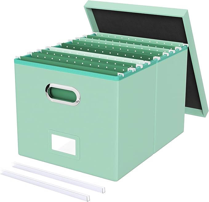 Oterri Storage File Box(New) (Mint-green(Leather), 1 pack), AM03118