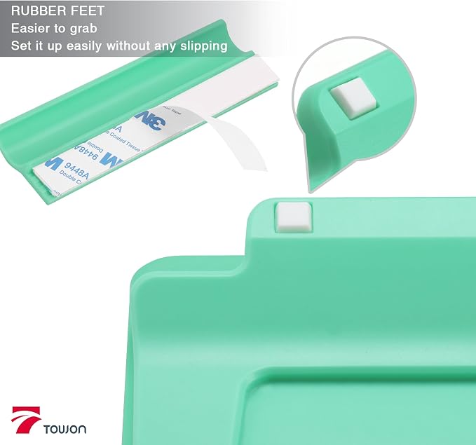 Mint Green Mini Desktop Pure Glass Whiteboard, Small Slope Slick Desk Whiteboard Glass, Desk White Board, Desktop White Board Dry Erase, Stenography Artifact for Office Homeschooling Décor, 8x6 inch