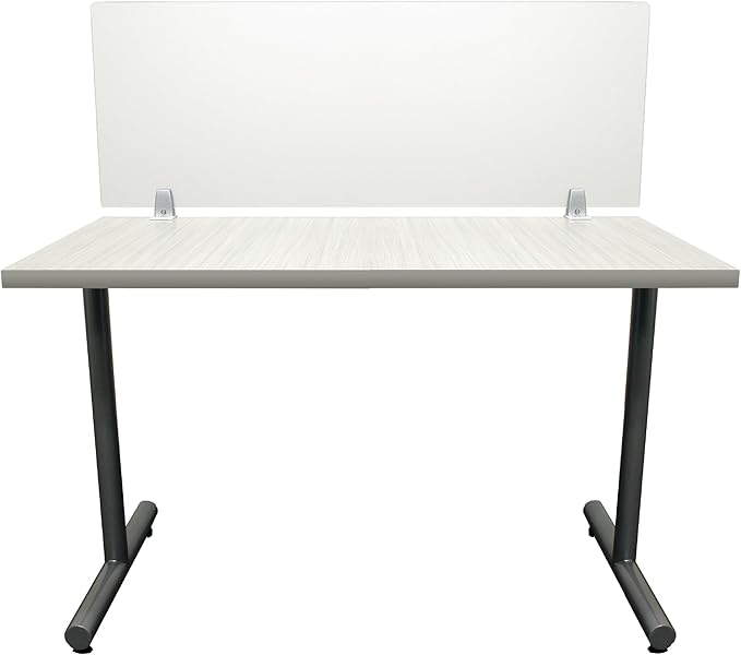 OBEX Clear Acrylic Desk Mounted Privacy Panel, 24" x 60", Clear