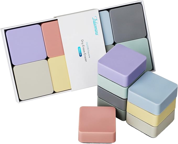 Ddaowanx Dry Erase Erasers, 16 Pack Magnetic Whiteboard Eraser Classroom Must Haves for Teachers, School Supplies (16 Pack/ 8 Color)