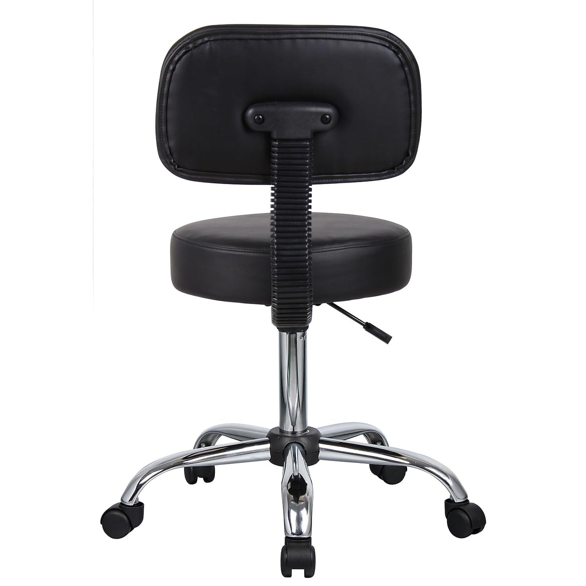B245-BK Be Well Medical Spa Stool with Back, Black